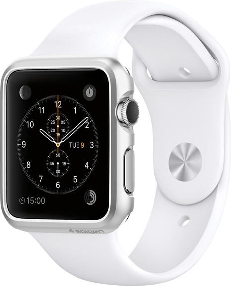 Клип-кейс Spigen Apple Watch (38mm) Thin Fit, серебристый