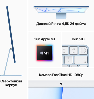 Моноблок Apple iMac 24 256 ГБ MGPC3ZPA, серебристый 6